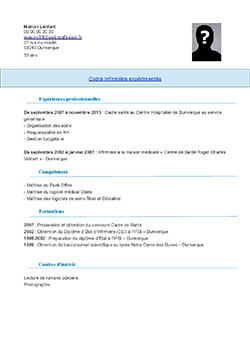 CV Cadre Infirmier pdf